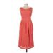 Anthropologie Casual Dress - Midi: Orange Stripes Dresses - Women's Size Medium