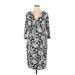 Lauren by Ralph Lauren Casual Dress - Wrap: Blue Floral Motif Dresses - Women's Size 14