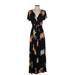 French Connection Casual Dress - Maxi: Black Floral Dresses - Women's Size 2
