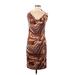 PrettyLittleThing Casual Dress - Sheath Cowl Neck Sleeveless: Brown Dresses - Women's Size 12