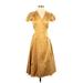 Calypso by Christiane Celle Casual Dress: Gold Dresses - Women's Size Small