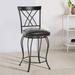 Swivel Barstools with Metal Back for Kitchen Island, 24 Inch Height Round Seat