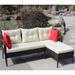 Brown Relaxing 2-Piece Wicker Rattan Sectional Sofa Set