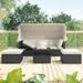 Retreat 2-Piece Outdoor Patio Daybed with Retractable Canopy and Washable Cushions