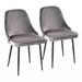 Contemporary Dining Chair with Frame and Fabric by LumiSource - Set of 2