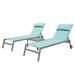 3 PCS All Weather Aluminum Pool Lounge Outdoor Adjustable Recliner Chairs with Side Table