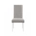 Side Chair (Set-2), Gray Linen & White Finish