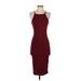 Joe & Elle Casual Dress - Bodycon: Burgundy Solid Dresses - Women's Size X-Small