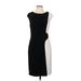 Lauren by Ralph Lauren Casual Dress - Midi: Black Color Block Dresses - Women's Size 12