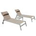 3 PCS All Weather Aluminum Pool Lounge Outdoor Adjustable Recliner Chairs with Side Table