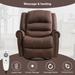 Swivel Rocker Recliner Chair with Heat & Vibration Massage, Oversized Rocking Reclining Chair with Side Pocket & USB Port, Brown