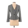 Ann Taylor Blazer Jacket: Gray Checkered/Gingham Jackets & Outerwear - Women's Size 4