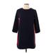 H&M Casual Dress - Shift: Blue Color Block Dresses - Women's Size 10