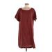 Eileen Fisher Casual Dress - Popover: Burgundy Solid Dresses - Women's Size Medium