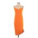 Zara Casual Dress - Sheath: Orange Solid Dresses - Women's Size Small