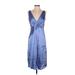 Elie Tahari Casual Dress - Wrap: Blue Dresses - New - Women's Size 8