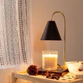 Lampe chauffe-bougie de chevet avec base en bois lampes fondues gradation en continu lampe de