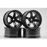4pcs 1/10 Touring&Drift Wheel Rim W6SNK (Black) 3/6/9mm offset fits for 1:10 Touring&Drift Car