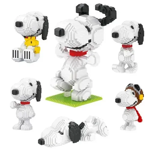 Snoopy Bausteine Ziegel Montage niedlichen Hund Anime Figur Mini Action figuren Puzzlespiel