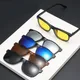 6 In 1 Spectacle Frame Men Women With 5 PCS Clip On Polarized Sunglasses Magnetic Glasses Male