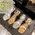 Sommer neue Mode bequeme Gold Heels Frauen High Heels Sandalen sexy High Heels High-End-Design edle