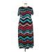 Lularoe Casual Dress - Maxi: Teal Print Dresses - Women's Size 3X
