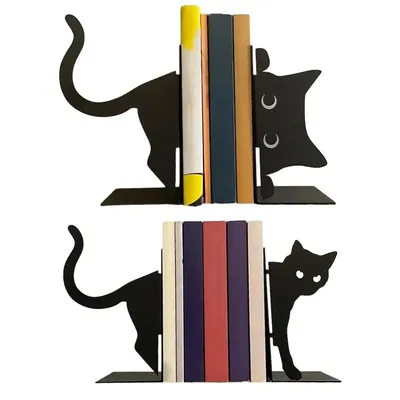 Serre-livres en métal chat mignon porte-livres pour étagères serre-livres pour chambre à coucher