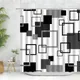 Modern Black Shower Curtain Set with Hooks-Black and White Shower Curtain for Bathroom Fabric