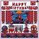 Décorations de fête d'anniversaire Spiderolk pour enfants sac cadeau rouge serviettes en papier