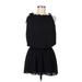Amanda Uprichard Casual Dress - Mini High Neck Sleeveless: Black Print Dresses - Women's Size P Petite