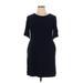 Roz & Ali Casual Dress - Sheath: Blue Solid Dresses - Women's Size Large