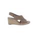 Clarks Wedges: Tan Print Shoes - Women's Size 9 1/2 - Open Toe