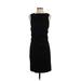 Helmut Lang Casual Dress - Sheath Crew Neck Sleeveless: Black Print Dresses - Women's Size 4