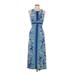 INC International Concepts Casual Dress - Maxi: Blue Paisley Dresses - Women's Size Large Petite