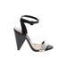 Alice + Olivia Heels: Black Print Shoes - Women's Size 37 - Open Toe