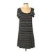 Mossimo Supply Co. Casual Dress - A-Line Scoop Neck Short sleeves: Black Print Dresses - Women's Size Small