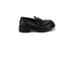 Steve Madden Flats: Loafers Chunky Heel Casual Black Solid Shoes - Women's Size 9 1/2 - Almond Toe