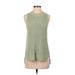 Madewell Casual Dress - Mini Crew Neck Sleeveless: Green Dresses - Women's Size Small