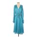 Elie Tahari Casual Dress - Midi: Teal Dresses - New - Women's Size Small