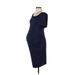 Kimi + Kai Maternity Casual Dress - Sheath: Blue Dresses - Women's Size Medium