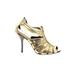 BCBGMAXAZRIA Heels: Gold Shoes - Women's Size 9 1/2 - Open Toe