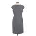 Kasper A.S.L. Casual Dress - Sheath Crew Neck Sleeveless: Gray Marled Dresses - Women's Size 8