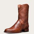 Tecovas Men's The Cole Roper Boots, Round Toe, 10" Shaft, Pecan, Caiman, 1.125" Heel, 10 D