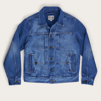Tecovas Men's Buckaroo Denim Trucker Jacket, Medium Blue Wash, Size 2XL
