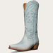 Tecovas Women's The Annie Cowgirl Boots, Snip Toe, 14" Shaft, Slate Blue, Bovine, 2" Heel, 9 B