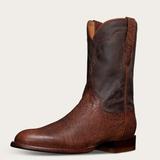 Tecovas Men's The Wade Roper Boots, Round Toe, Russet, Smooth Ostrich, 1.125" Heel, 7.5 D