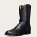 Tecovas Men's The Duke Roper Boots, Round Toe, 10" Shaft, Midnight, Ostrich, 1.125" Heel, 10.5 D