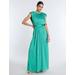 Women's Gwendolyn Cape Gown in Winter Green / 8 | BCBGMAXAZRIA