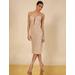 Women's Georgina Midi Dress in Champagne / 16 | BCBGMAXAZRIA