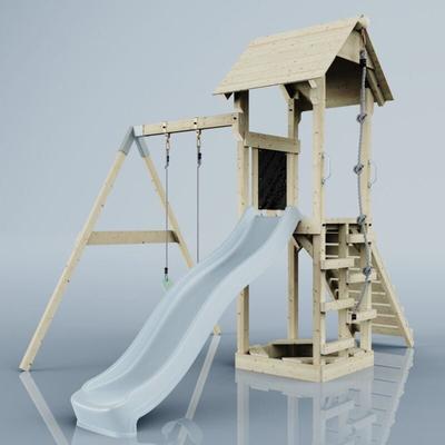 OutdoorToys Spielturm mit Wellenrutsche und Kinder-Schaukel Outdoor Klettergerüst Garten Image